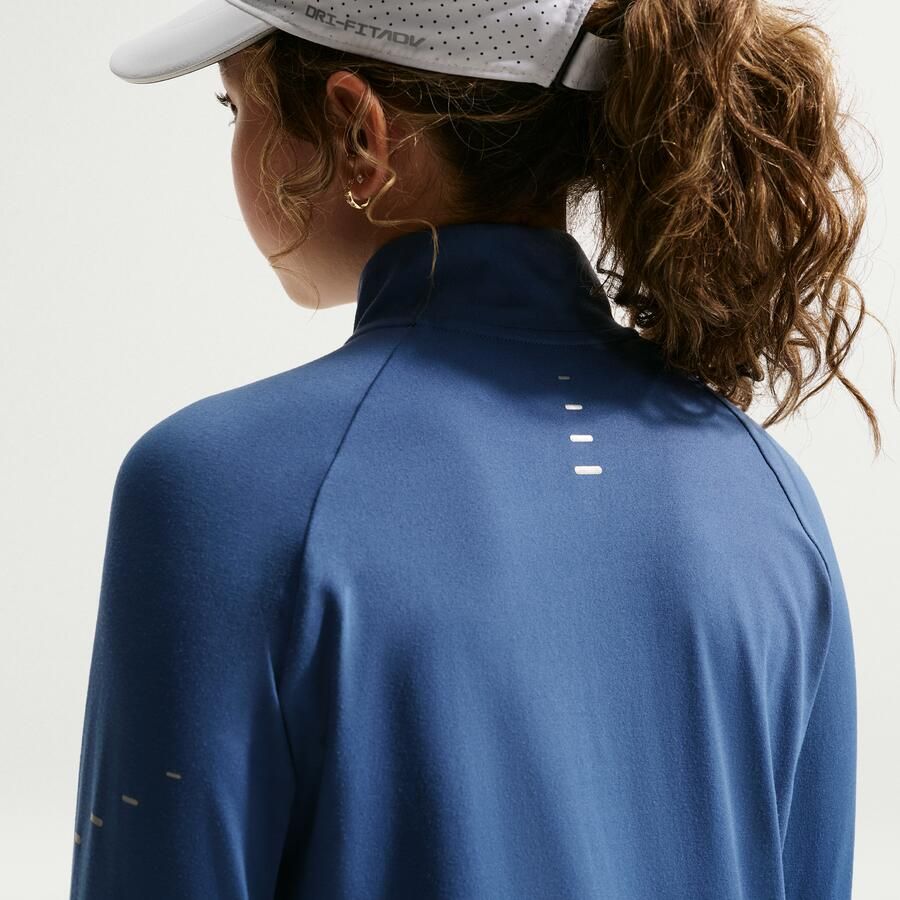 Nike Stride Dri-FIT top met halflange ritssluiting voor kinderen Blauw