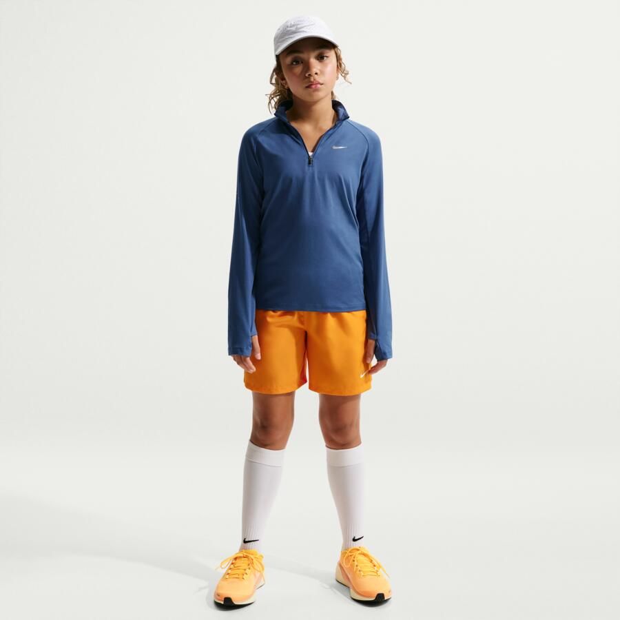 Nike Stride Dri-FIT top met halflange ritssluiting voor kinderen Blauw - Foto 3