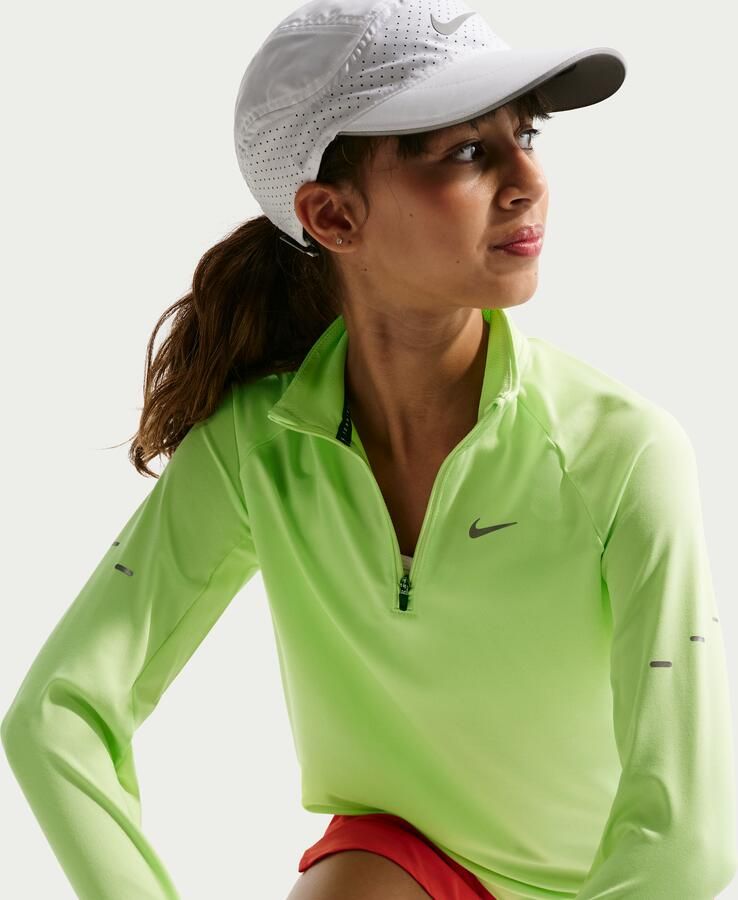 Nike Stride Dri-FIT top met halflange ritssluiting voor kinderen Groen - Foto 3