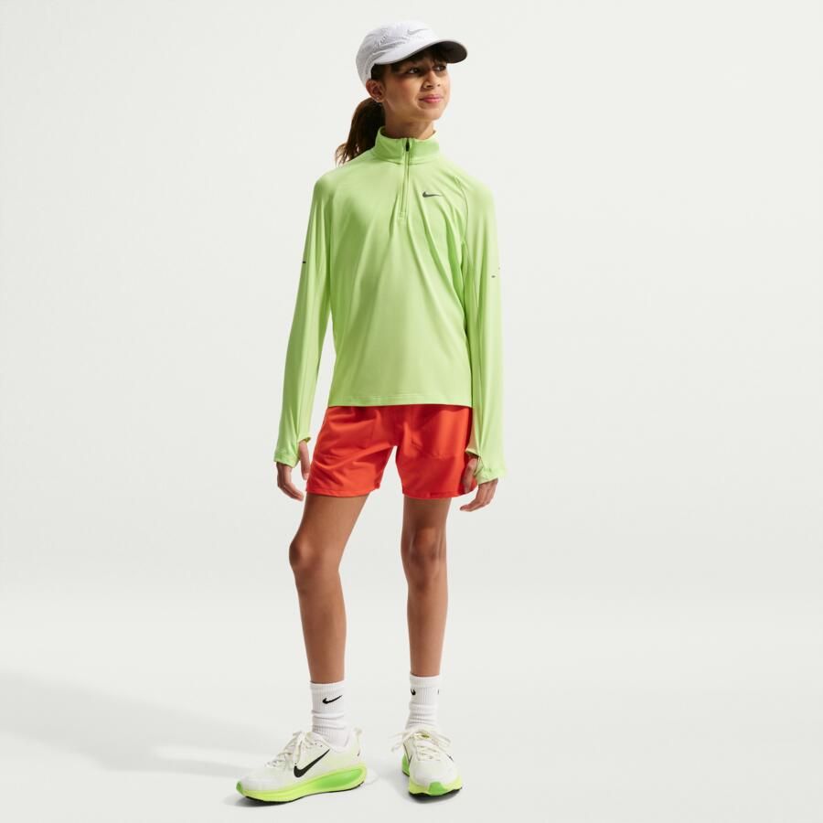 Nike Stride Dri-FIT top met halflange ritssluiting voor kinderen Groen - Foto 2