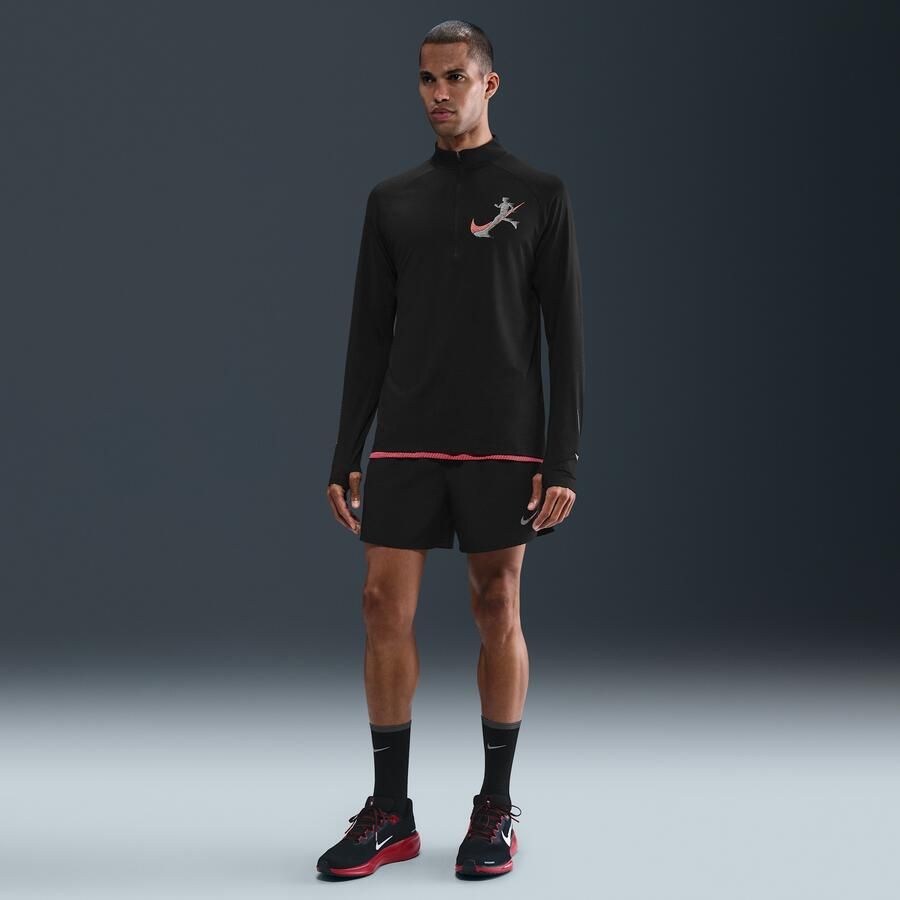 Nike Stride Dri-FIT UV-hardlooptop met halflange rits voor heren Zwart - Foto 4
