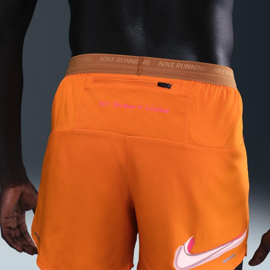 Nike Stride 'Eliud Kipchoge' Dri-FIT hardloopshorts met binnenbroek voor heren (13 cm) Oranje - Foto 2