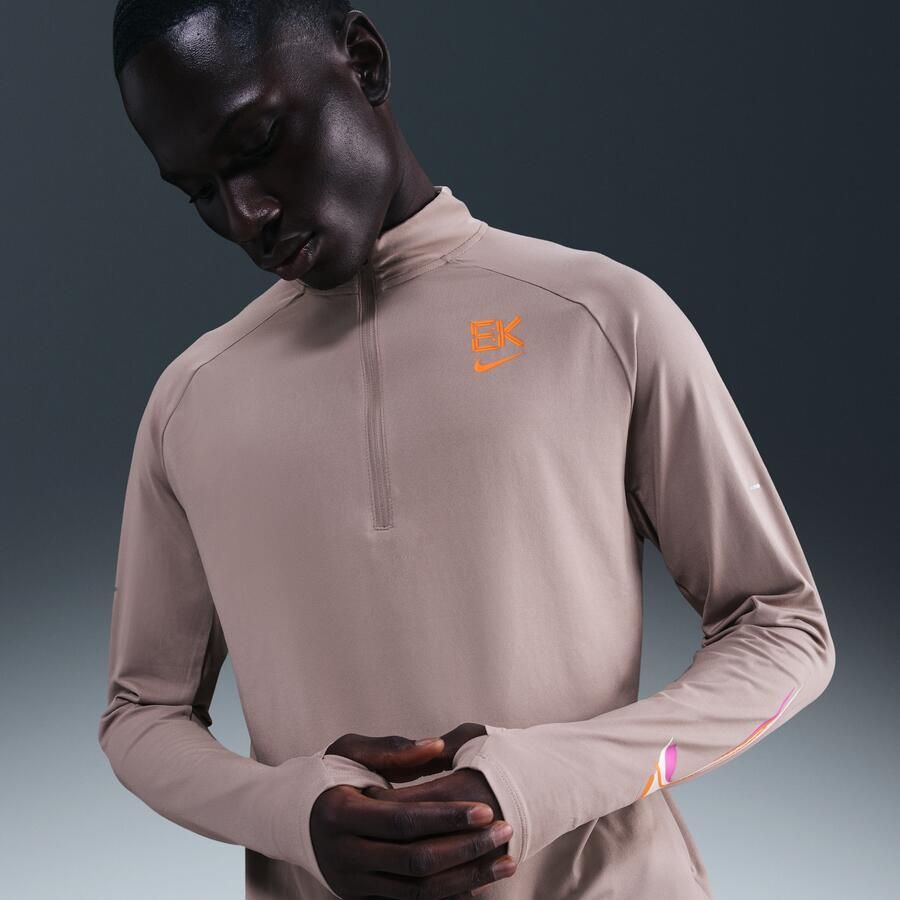Nike Stride 'Eliud Kipchoge' Dri-FIT hardlooptop met korte rits voor heren Bruin - Foto 4