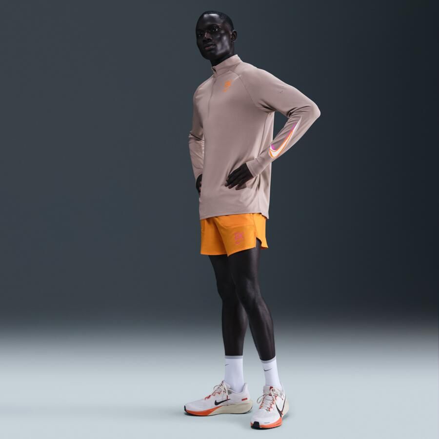 Nike Stride 'Eliud Kipchoge' Dri-FIT hardlooptop met korte rits voor heren Bruin - Foto 3