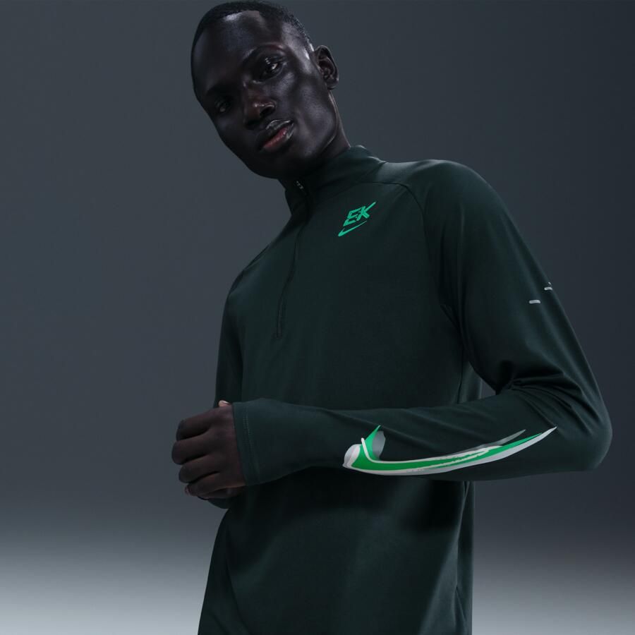 Nike Stride 'Eliud Kipchoge' Dri-FIT hardlooptop met korte rits voor heren Groen - Foto 4
