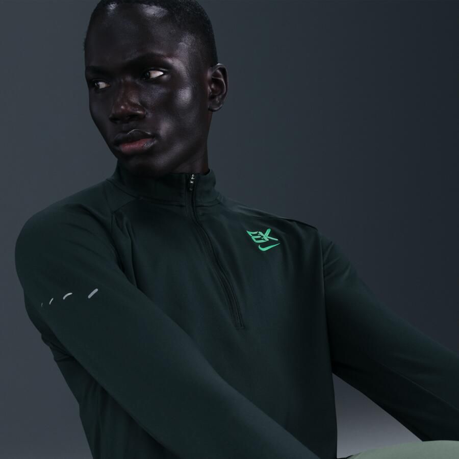 Nike Stride 'Eliud Kipchoge' Dri-FIT hardlooptop met korte rits voor heren Groen - Foto 2