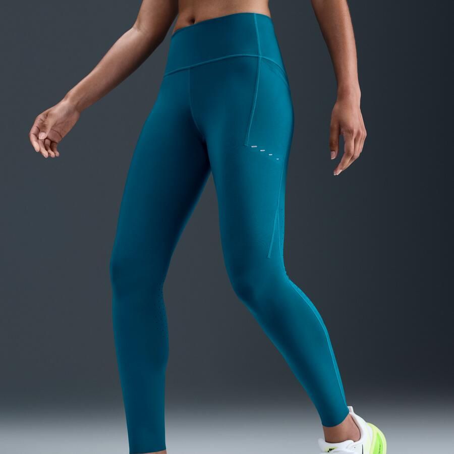 Nike Swift 7 8-hardlooplegging met hoge taille en zakken voor dames Blauw