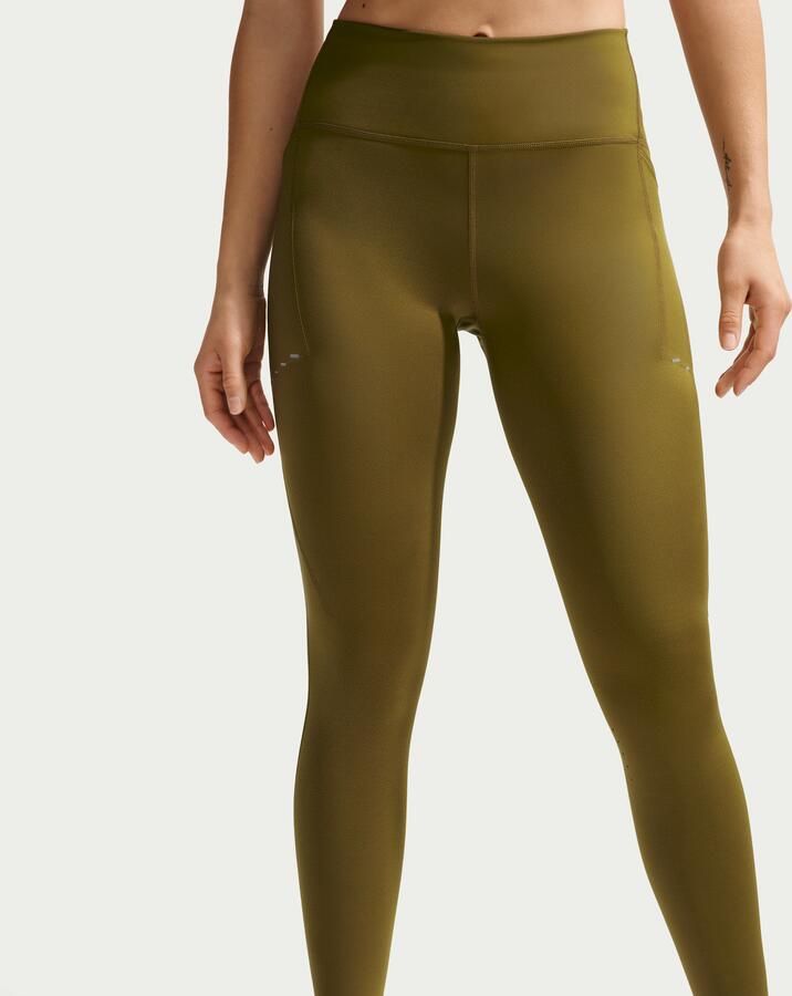 Nike Swift 7 8-hardlooplegging met hoge taille en zakken voor dames Bruin - Foto 2