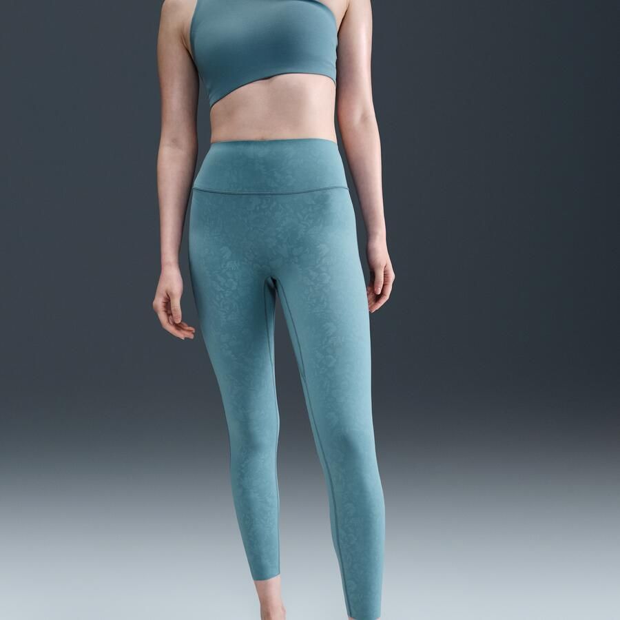 Nike Swift 7 8-legging met hoge taille bloemenprint en zonder naad aan de voorkant voor dames Blauw