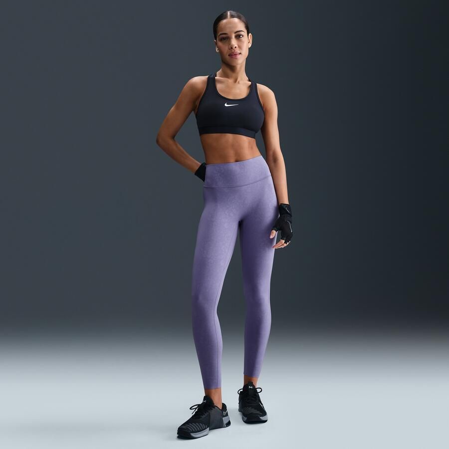 Nike Swift 7 8-legging met hoge taille bloemenprint en zonder naad aan de voorkant voor dames Paars - Foto 4