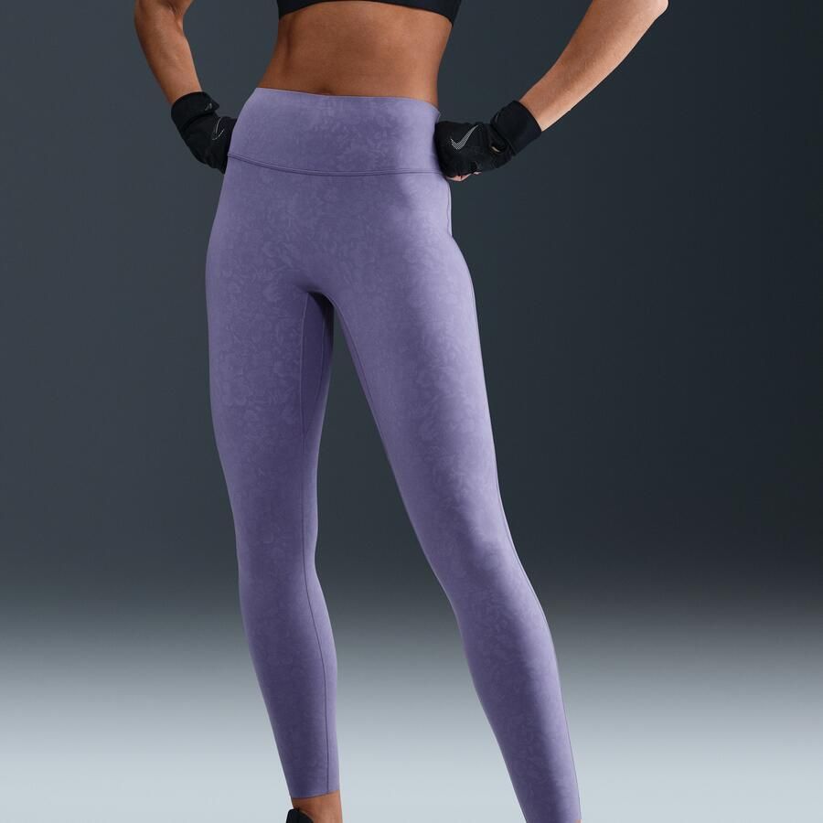 Nike Swift 7 8-legging met hoge taille bloemenprint en zonder naad aan de voorkant voor dames Paars
