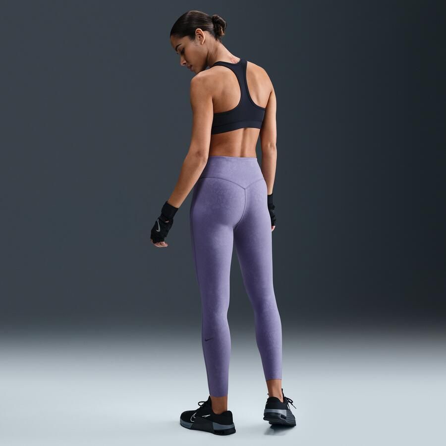 Nike Swift 7 8-legging met hoge taille bloemenprint en zonder naad aan de voorkant voor dames Paars - Foto 3