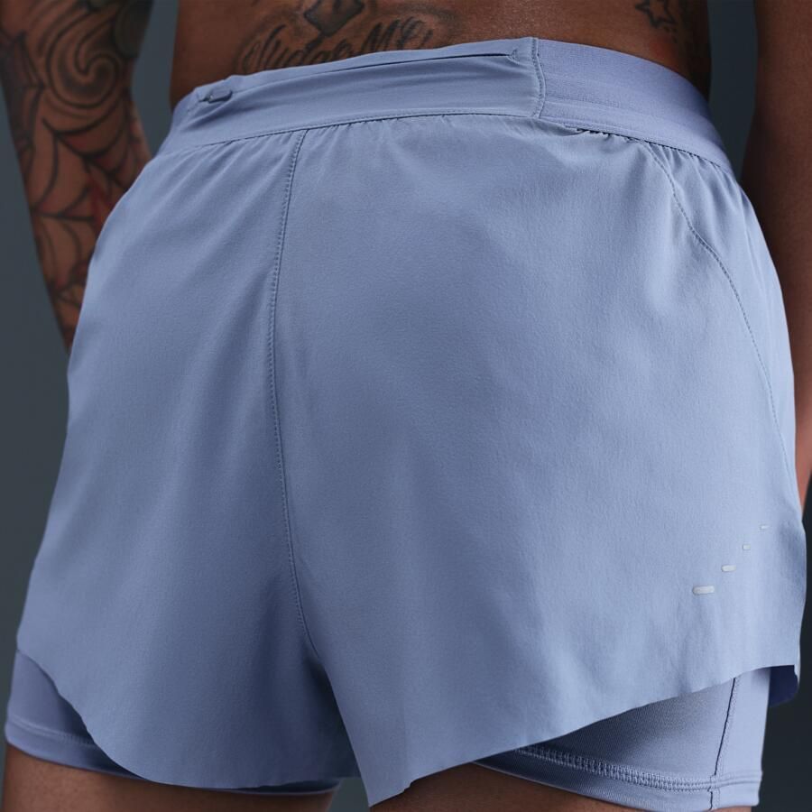 Nike Swift Dri-FIT 2-in-1 hardloopshorts met halfhoge taille voor dames Blauw - Foto 2
