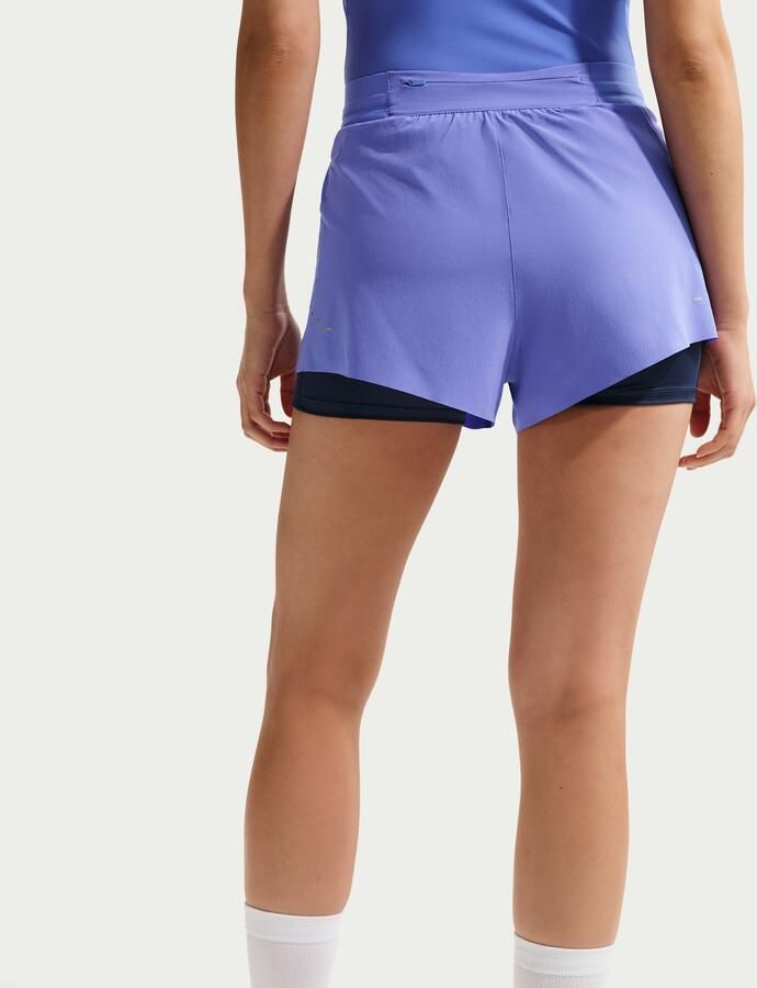 Nike Swift Dri-FIT 2-in-1 hardloopshorts met halfhoge taille voor dames Blauw - Foto 2