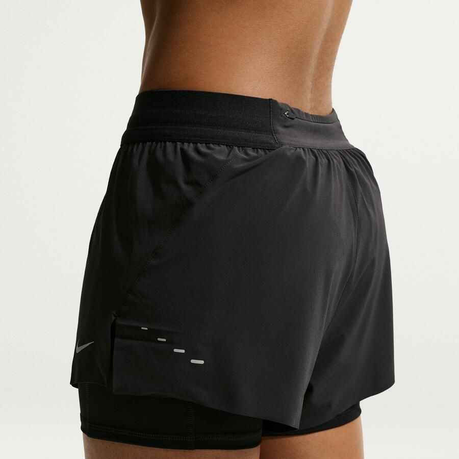Nike Swift Dri-FIT 2-in-1 hardloopshorts met halfhoge taille voor dames Zwart - Foto 3