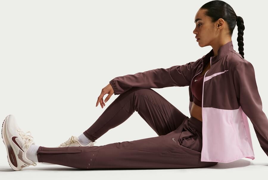 Nike Swift Dri-FIT hardloopbroek met halfhoge taille voor dames Paars - Foto 2