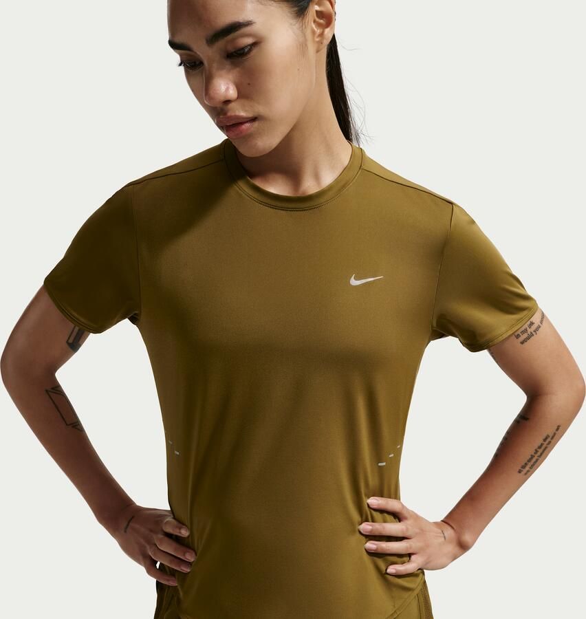 Nike Swift Dri-FIT hardlooptop met korte mouwen voor dames Bruin - Foto 4
