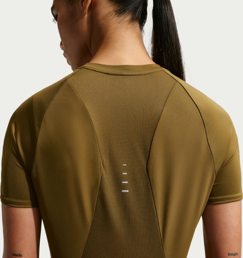 Nike Swift Dri-FIT hardlooptop met korte mouwen voor dames Bruin - Foto 2