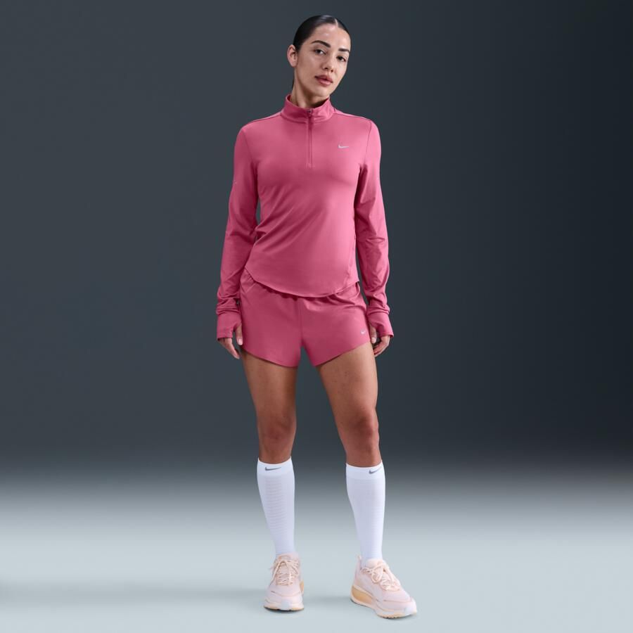Nike Swift Dri-FIT hardlooptop met korte rits en uv-bescherming voor dames Paars - Foto 3