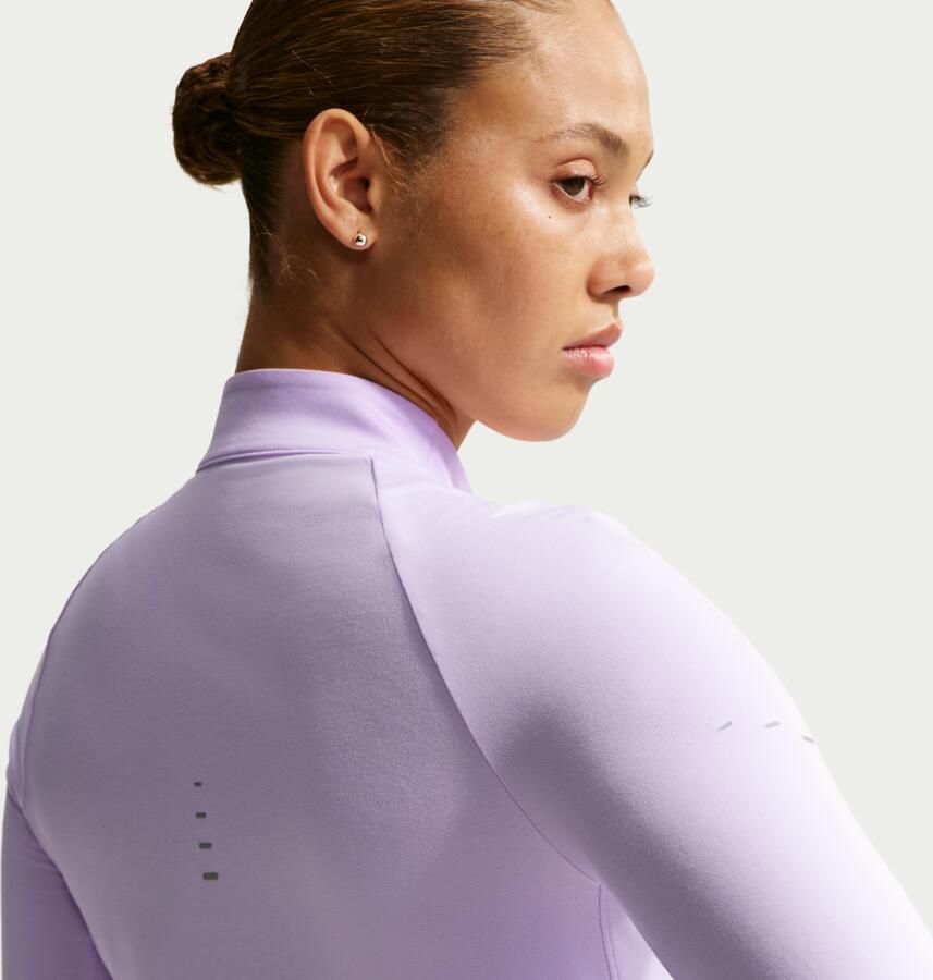 Nike Swift Dri-FIT hardlooptop met korte rits en uv-bescherming voor dames Paars - Foto 3