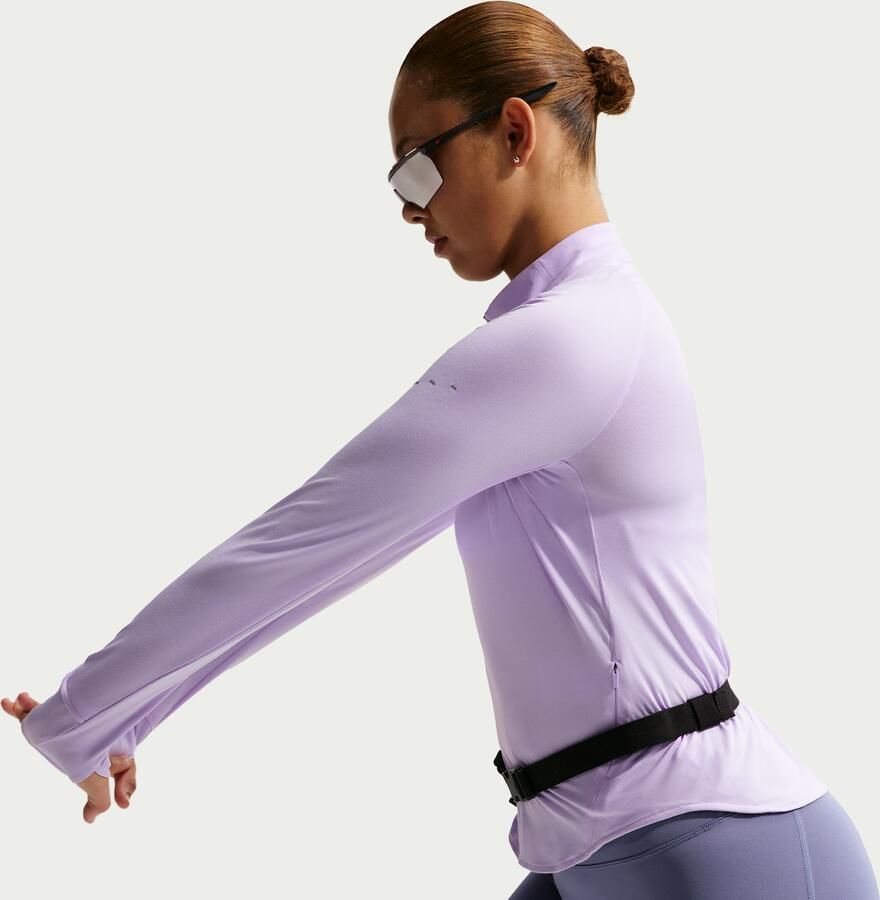 Nike Swift Dri-FIT hardlooptop met korte rits en uv-bescherming voor dames Paars - Foto 2