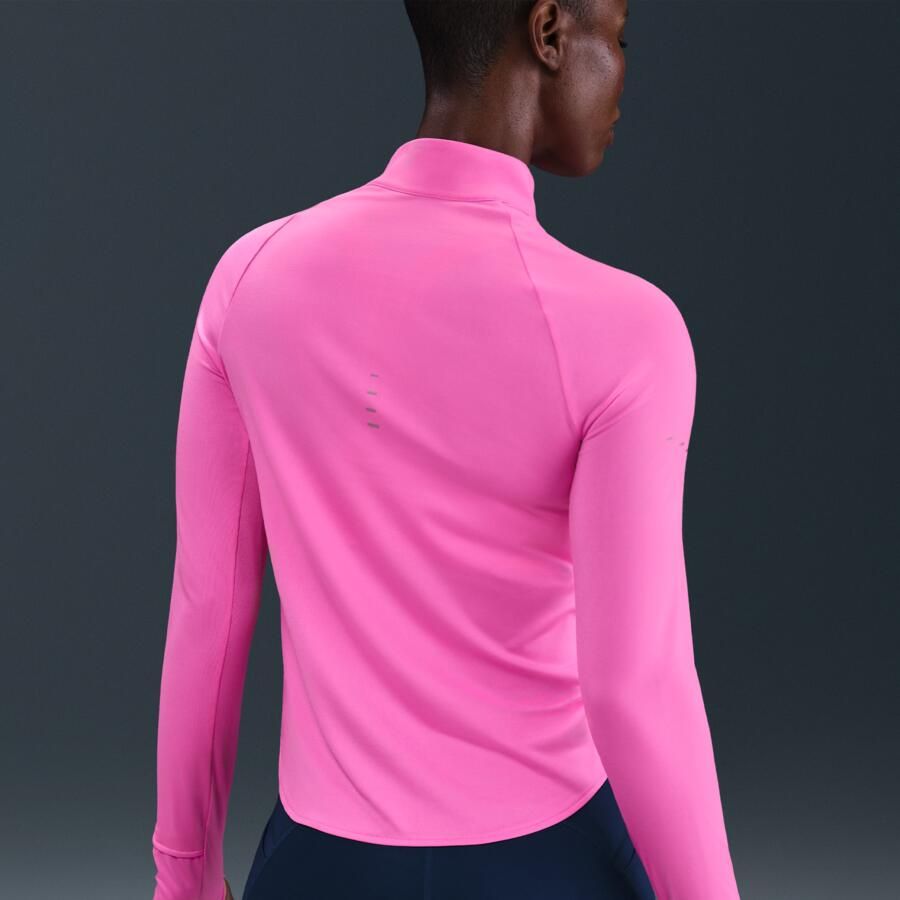 Nike Swift Dri-FIT hardlooptop met korte rits en uv-bescherming voor dames Roze