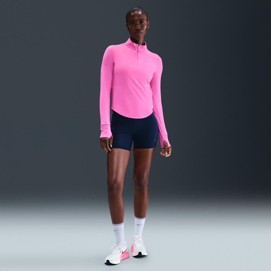 Nike Swift Dri-FIT hardlooptop met korte rits en uv-bescherming voor dames Roze - Foto 3