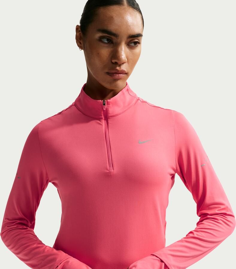 Nike Swift Dri-FIT hardlooptop met korte rits en uv-bescherming voor dames Roze - Foto 4