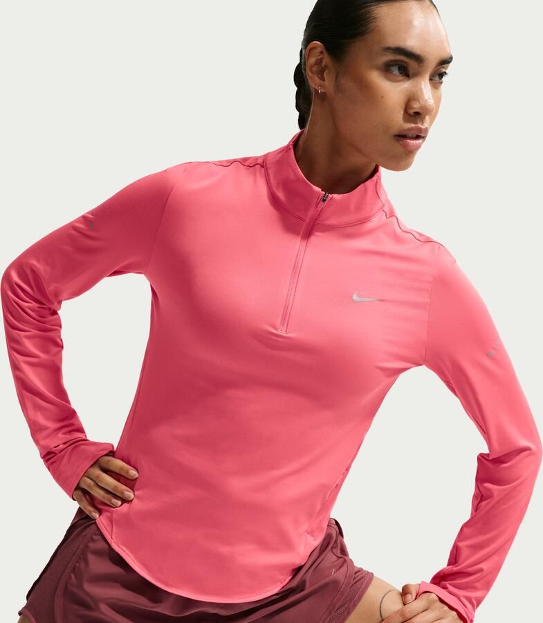 Nike Swift Dri-FIT hardlooptop met korte rits en uv-bescherming voor dames Roze - Foto 3