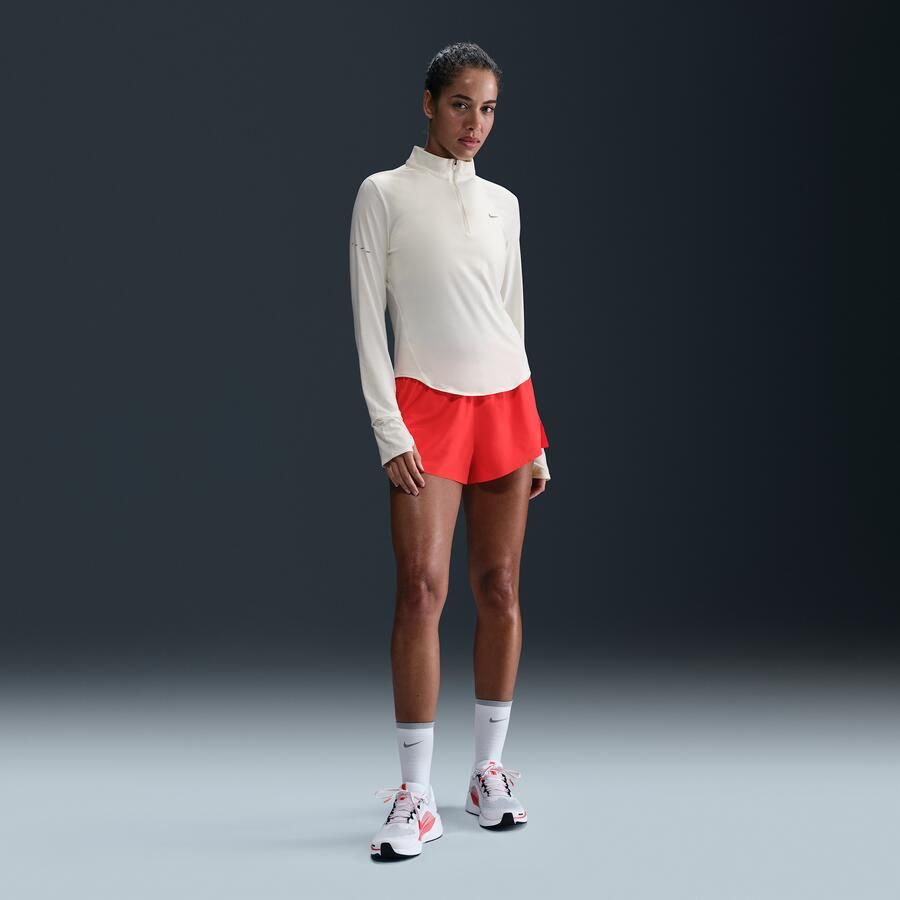 Nike Swift Dri-FIT hardlooptop met korte rits en uv-bescherming voor dames Wit - Foto 3