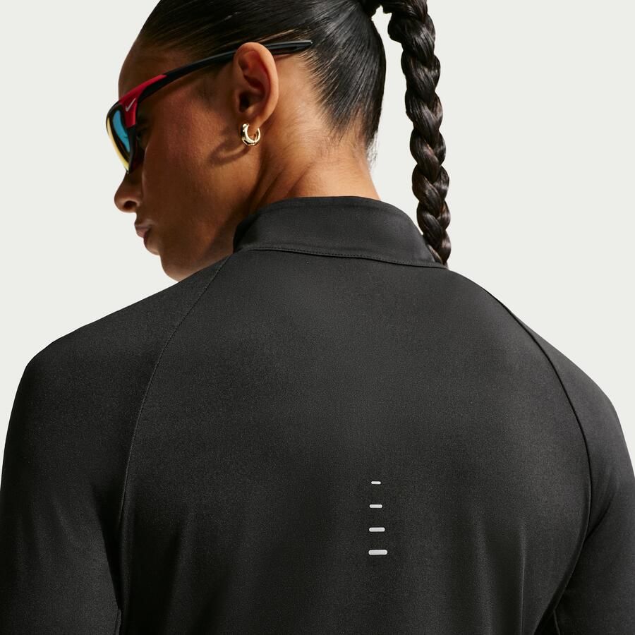 Nike Swift Dri-FIT hardlooptop met korte rits en uv-bescherming voor dames Zwart - Foto 2