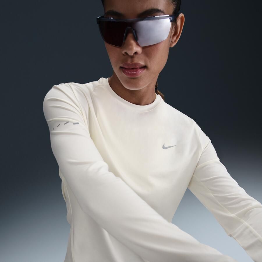 Nike Swift Dri-FIT hardlooptop met ronde hals lange mouwen en uv-bescherming voor dames Wit - Foto 3