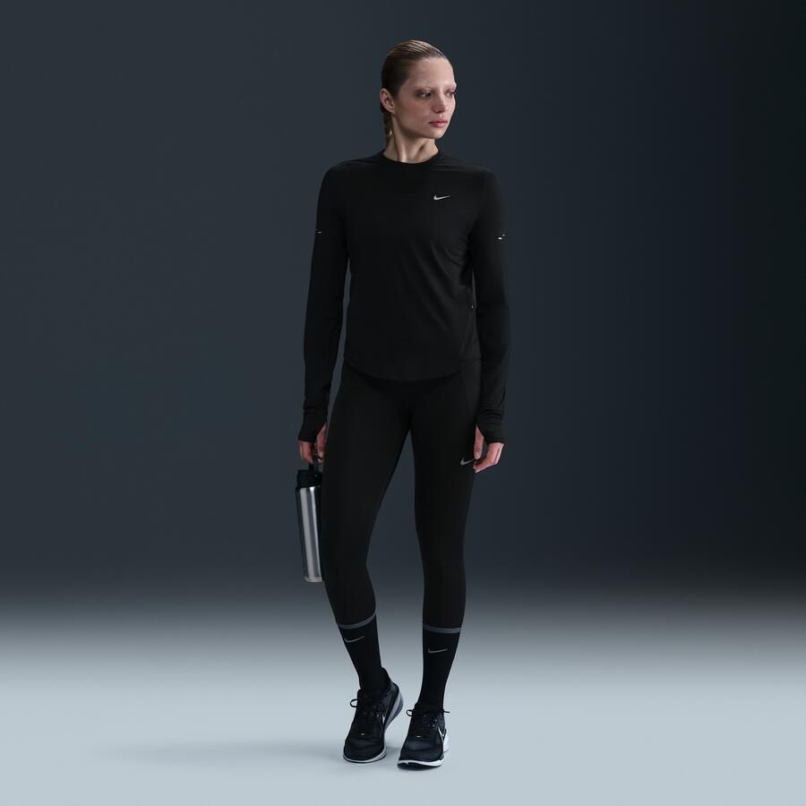 Nike Swift Dri-FIT hardlooptop met ronde hals lange mouwen en uv-bescherming voor dames Zwart - Foto 2