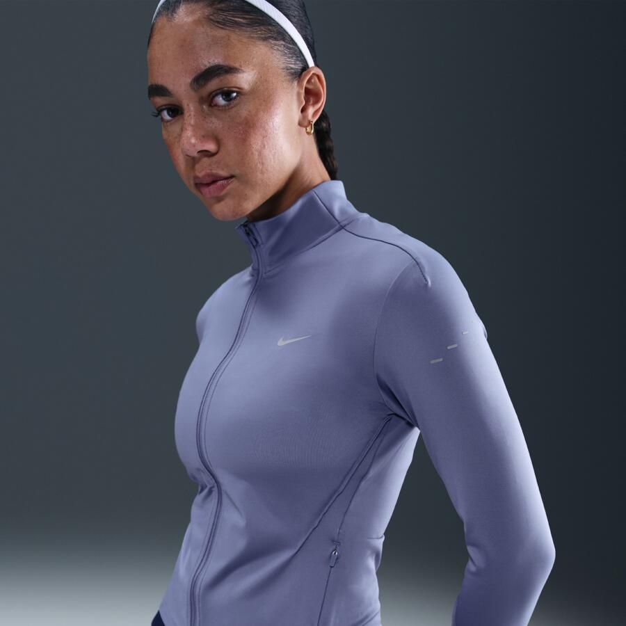 Nike Swift Dri-FIT tussenlaagtop voor hardlopen met volledige rits voor dames Blauw - Foto 4
