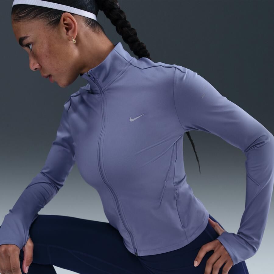 Nike Swift Dri-FIT tussenlaagtop voor hardlopen met volledige rits voor dames Blauw - Foto 2
