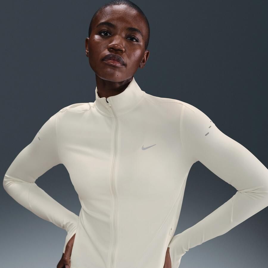Nike Swift Dri-FIT tussenlaagtop voor hardlopen met volledige rits voor dames Wit - Foto 4