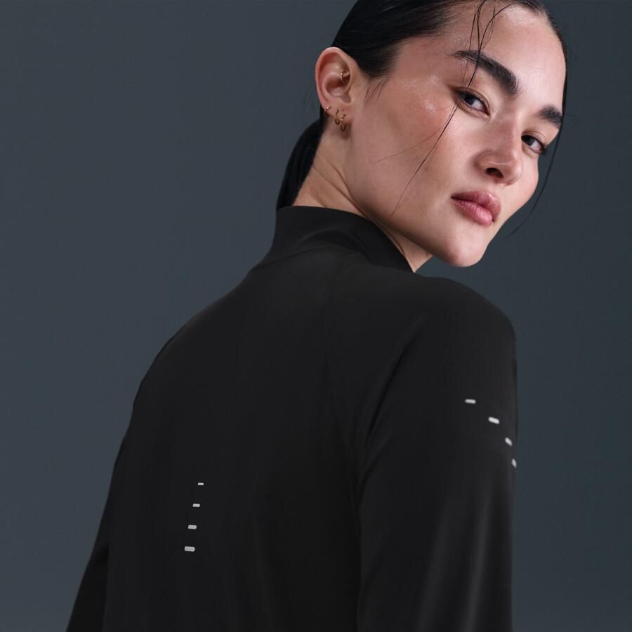 Nike Swift Dri-FIT tussenlaagtop voor hardlopen met volledige rits voor dames Zwart