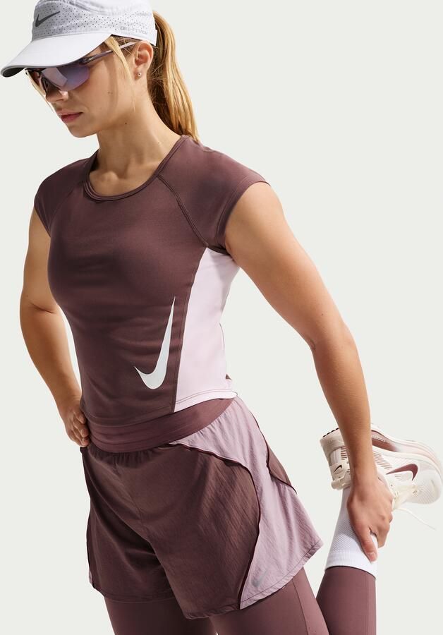 Nike Swift Repel hardloopshorts met hoge taille en binnenbroekje voor dames Paars - Foto 3