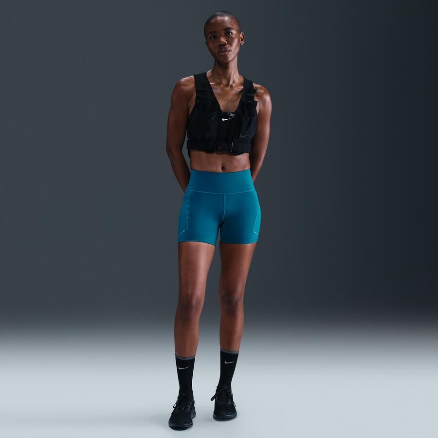 Nike Swift strakke hardloopshorts met binnenbroekje hoge taille en zakken voor dames (10 cm) Blauw - Foto 4