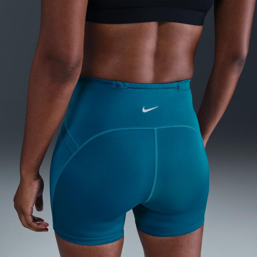 Nike Swift strakke hardloopshorts met binnenbroekje hoge taille en zakken voor dames (10 cm) Blauw - Foto 2