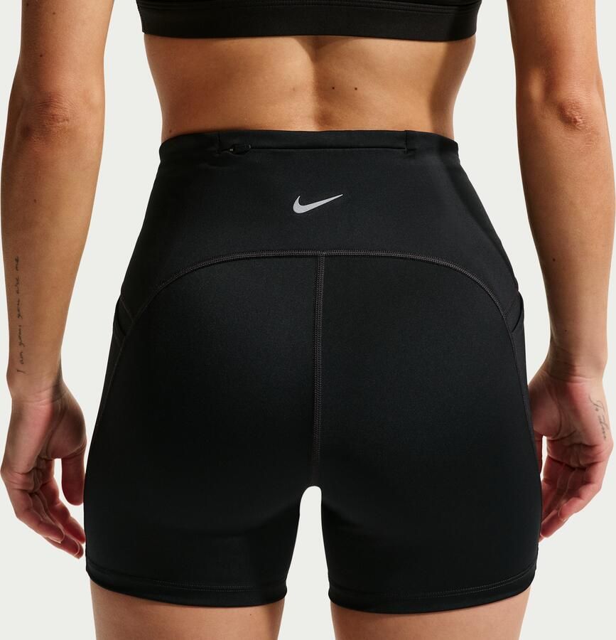Nike Swift strakke hardloopshorts met binnenbroekje hoge taille en zakken voor dames (10 cm) Zwart - Foto 7