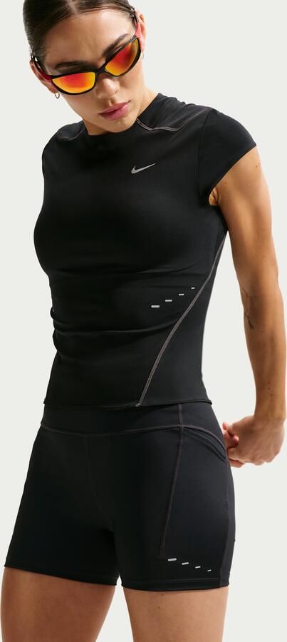 Nike Swift strakke hardloopshorts met binnenbroekje hoge taille en zakken voor dames (10 cm) Zwart - Foto 9