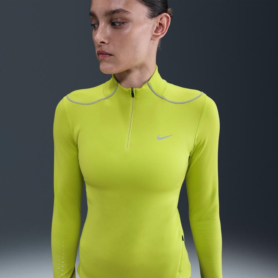 Nike Swift Therma-FIT ADV hardlooptop met korte rits en reflecterend design voor dames Groen - Foto 4