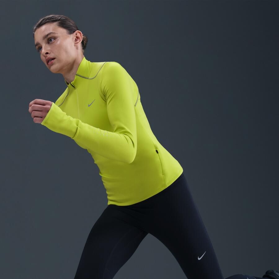 Nike Swift Therma-FIT ADV hardlooptop met korte rits en reflecterend design voor dames Groen - Foto 2