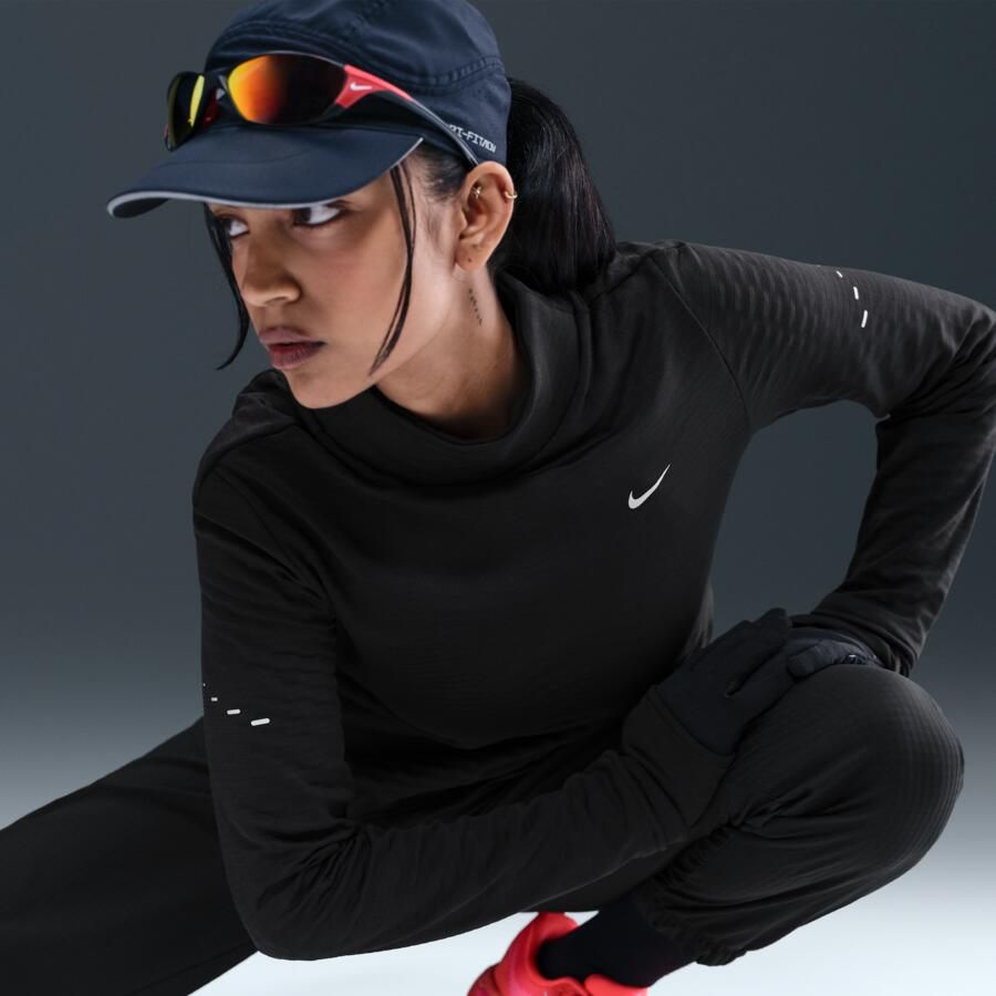 Nike Swift Therma-FIT hardlooptop met colkraag voor dames Zwart - Foto 2