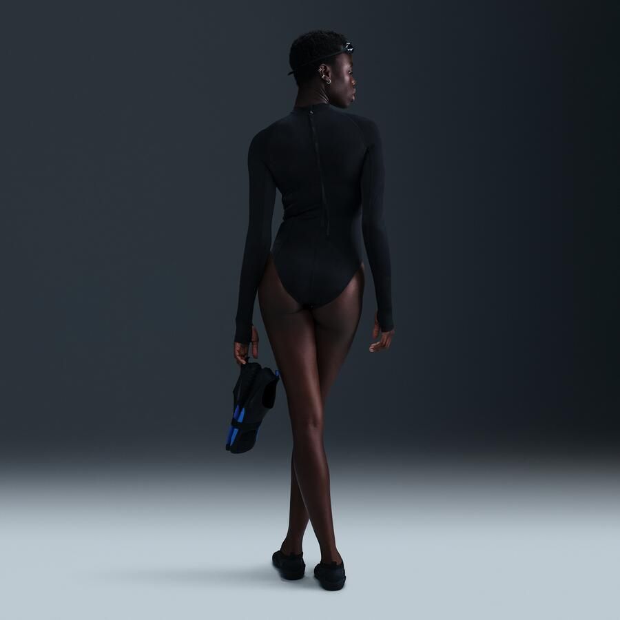 Nike Swim Fusion Hydralock badpak met lange mouwen voor dames (CB) Zwart - Foto 3