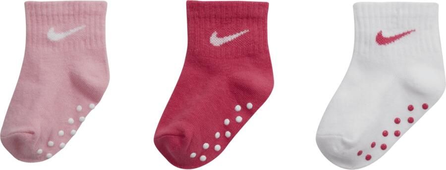 Nike Swoosh enkelsokken met anti-slip voor baby's (3 paar) Meerkleurig