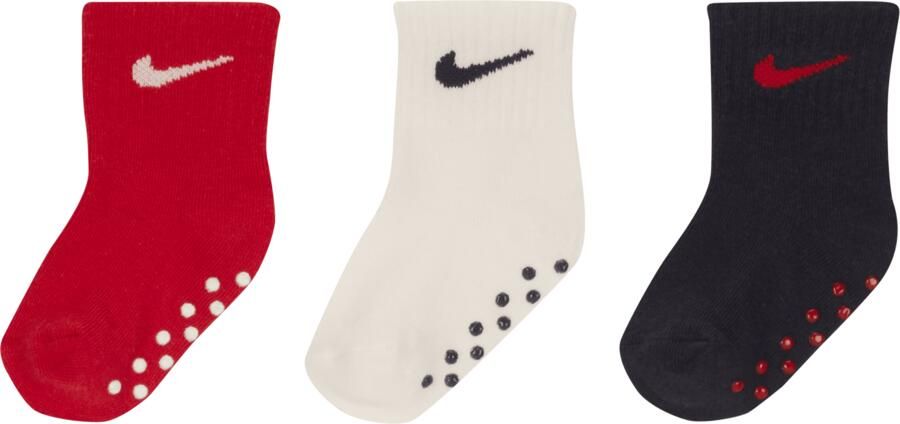Nike Swoosh enkelsokken met anti-slip voor kleuters (3 paar) Meerkleurig