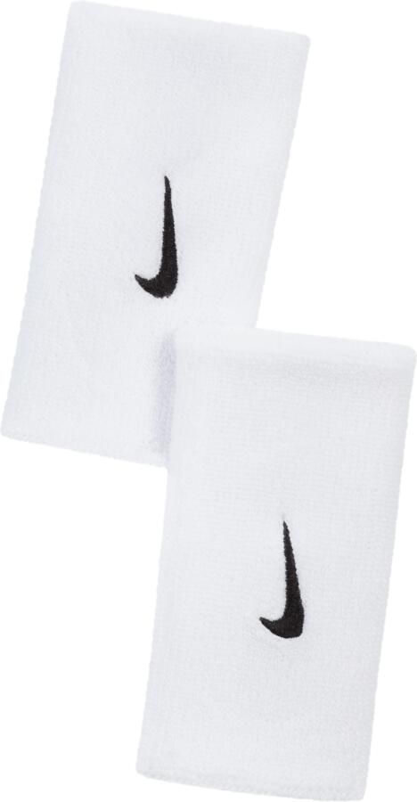 Nike Swoosh extra brede polsbandjes 2.0 (2 stuks) Wit