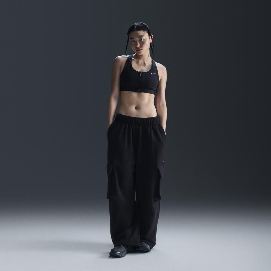 Nike Swoosh Front Zip padded sport-bh met medium ondersteuning Zwart - Foto 2